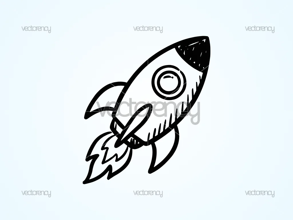 Rocket Doodle Hand Drawn Illustrations Vector