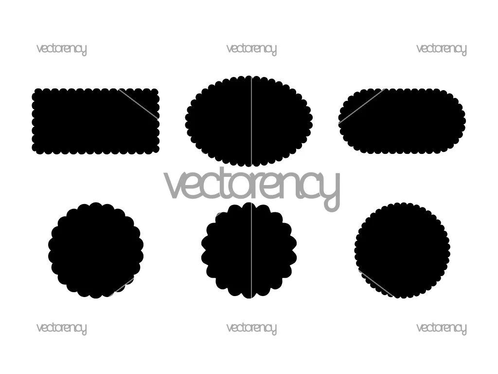 Scalloped Edge Frame SVG Cut Files