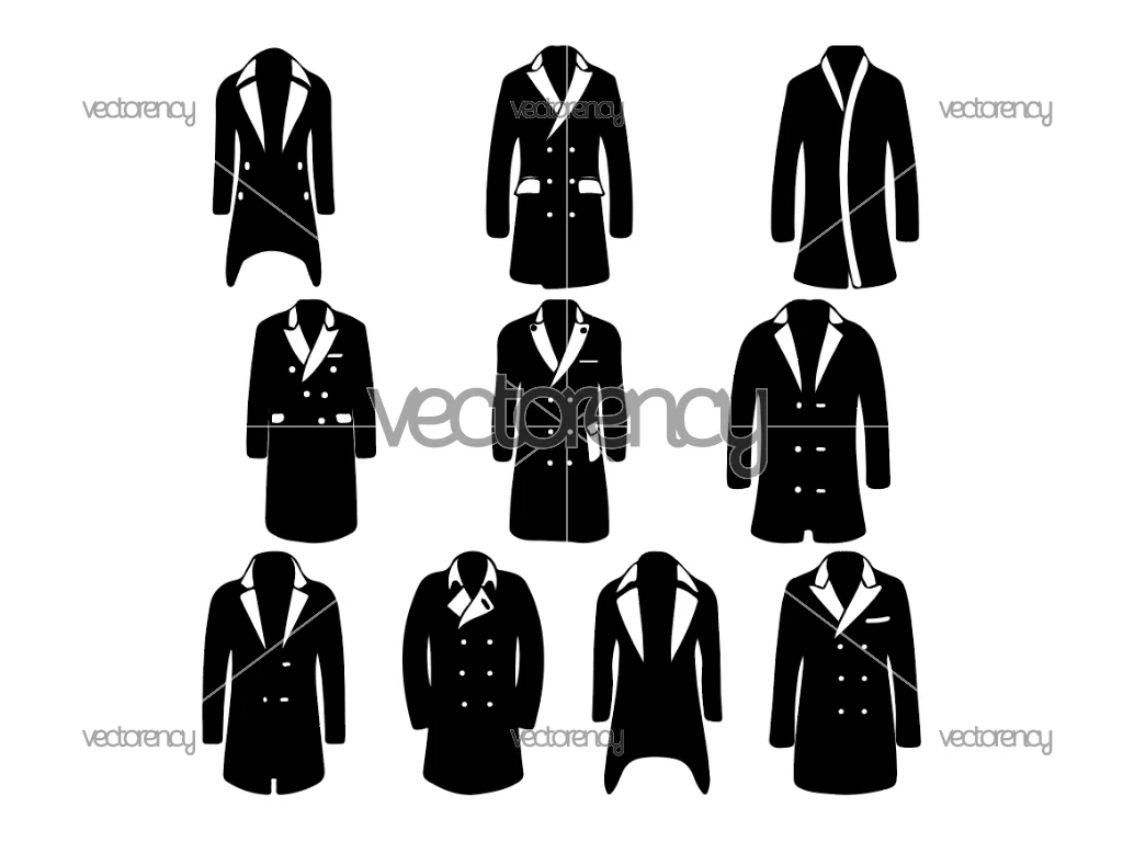 Winter Coat SVG, Coat Silhouette