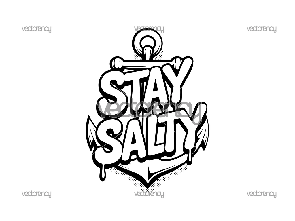 Stay Salty SVG Anchor Clipart PNG