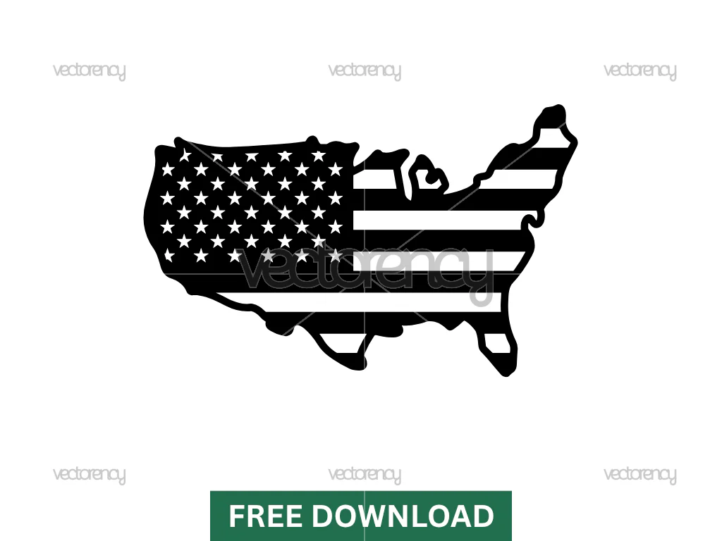 United States Map American Flag Vector Graphic Image Free