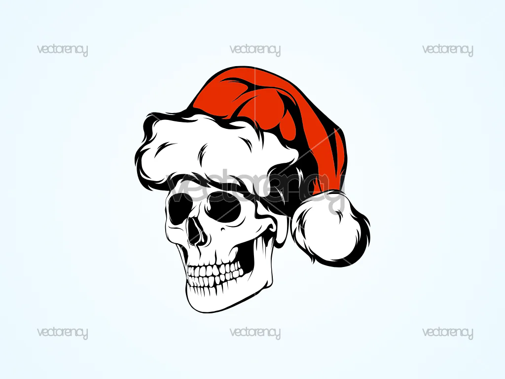 Skull Santa Illustration Vector