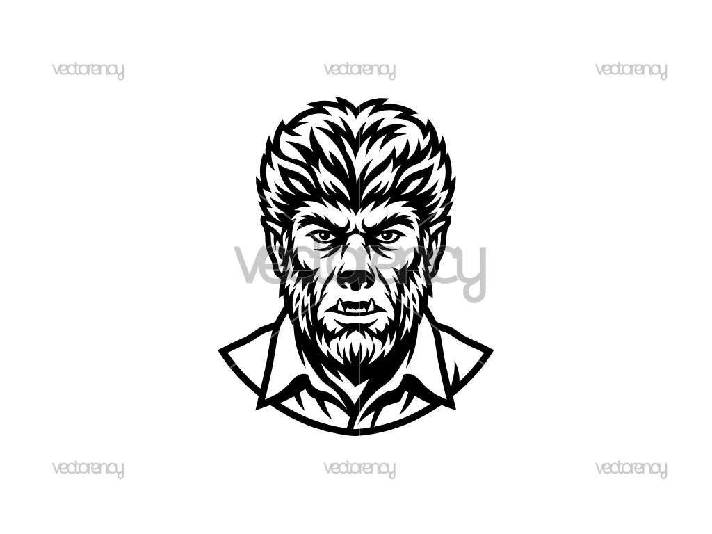 The Wolf Man Vector Art SVG