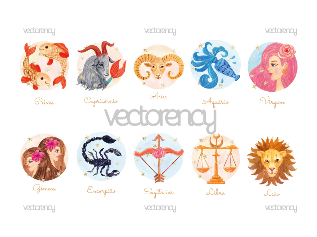Zodiac Horoscope Watercolor Image PNG