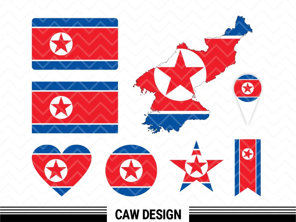 North Korea Flag SVG Map Symbol Vector North Korean PNG