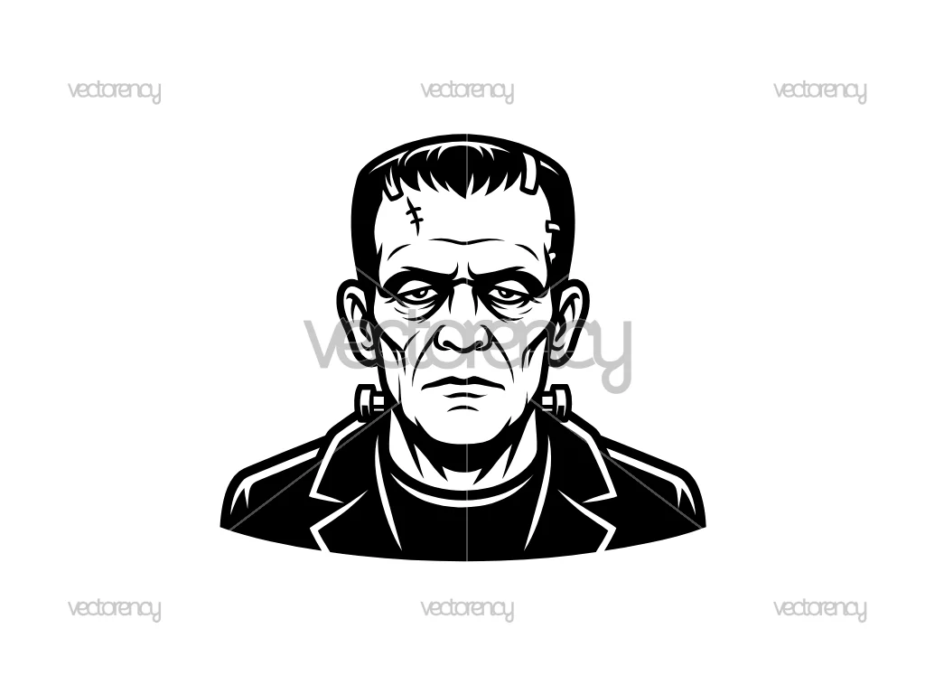 Frankenstein Monster Portrait Vector SVG