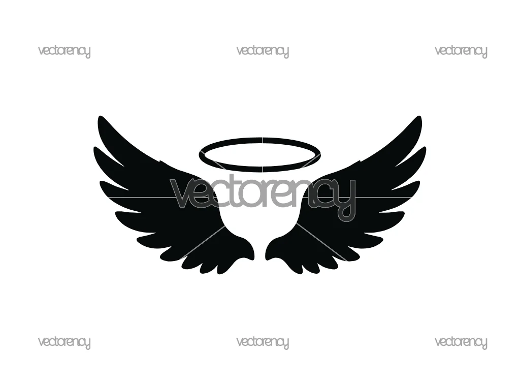 Angel Wings Halo SVG PNG Clip Art Instant Digital Download