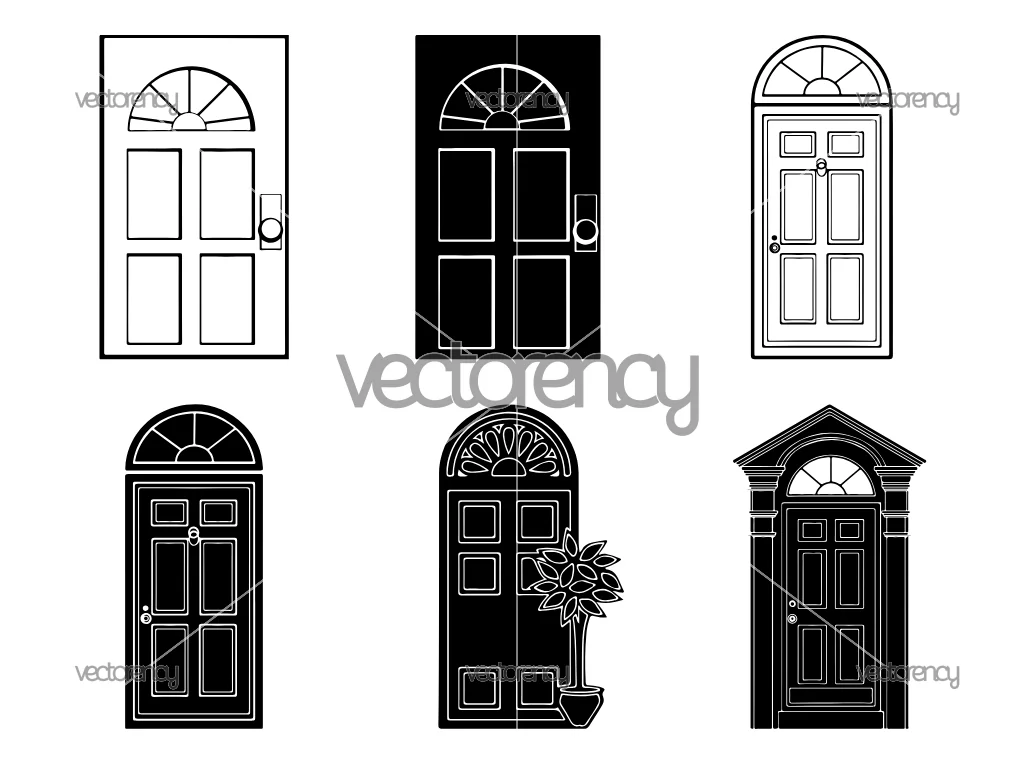 Door SVG Clipart, Door Silhouette, Open Door SVG