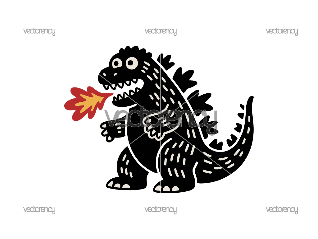 Cute Godzilla SVG Clipart