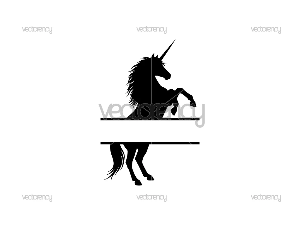 Unicorn Monogram Clipart