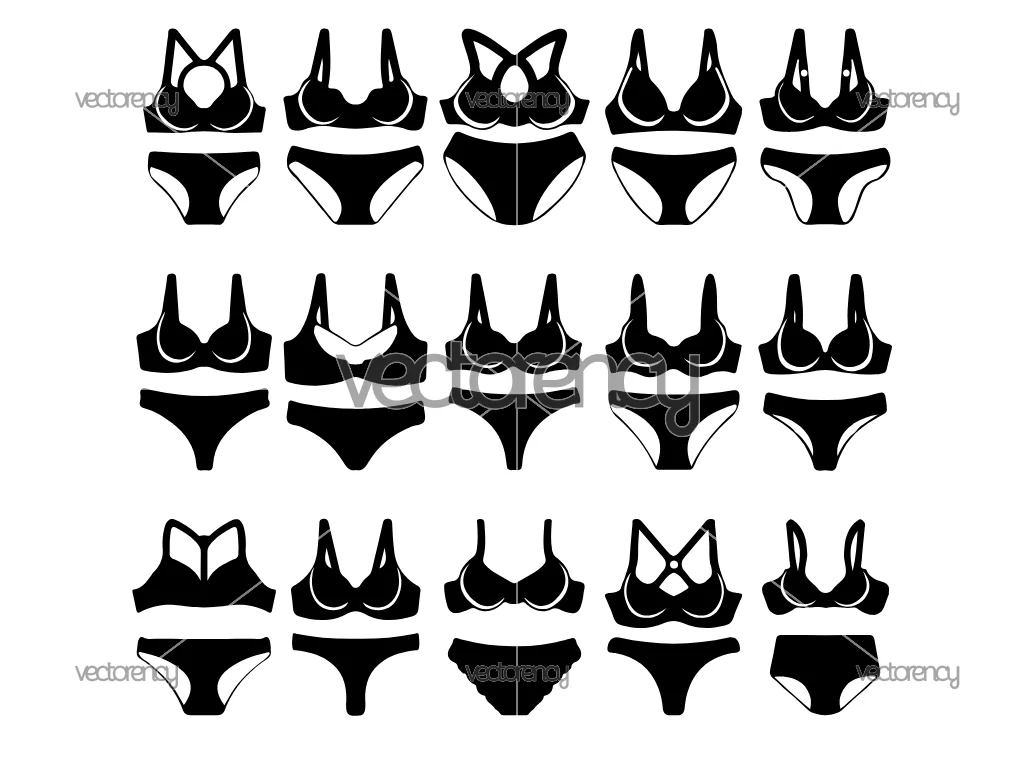 Bra Panty SVG, Lingerie Silhouette, Women Underwear