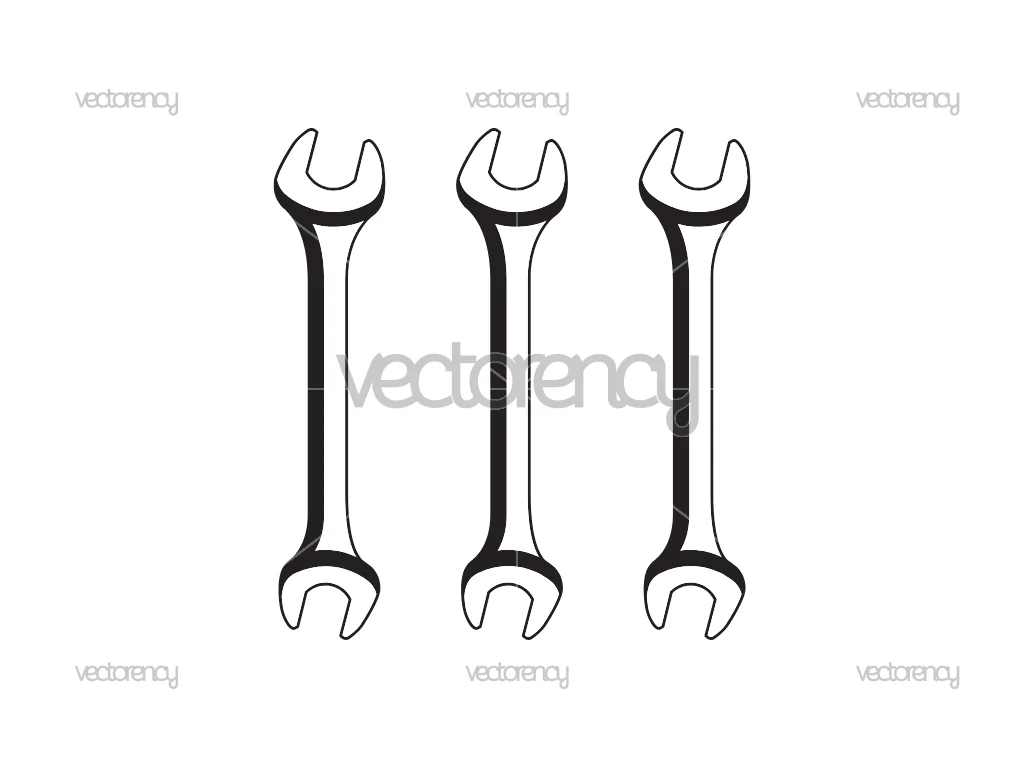 Double Open Wrench Free Download Vector SVG
