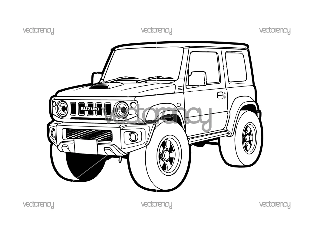 Suzuki Jimny Vector Outline SVG