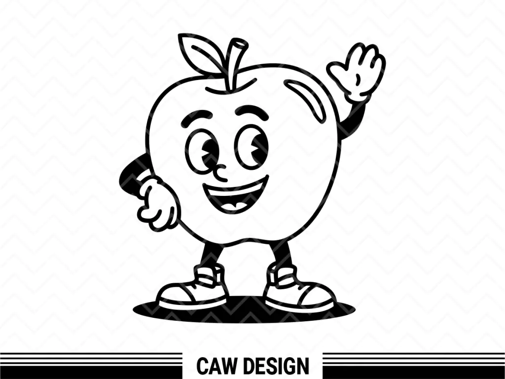 Apple Cartoon Image Vintage Download