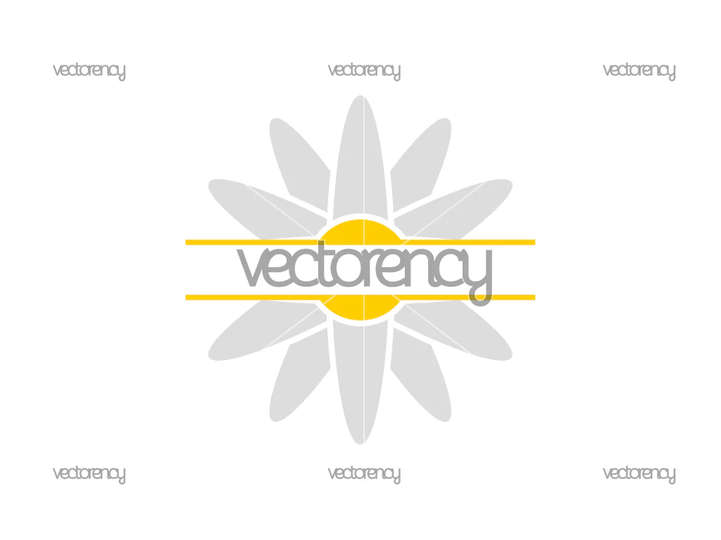 Daisy Frame Daisy Cut File, Flower Monogram SVG, Vector Daisy DXF