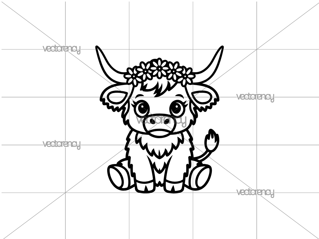 Baby Highland Cow SVG Free