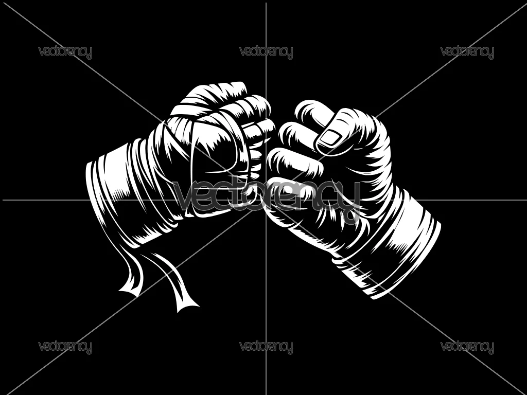 Two Fists Clenched Fist Bump Punch MMA SVG