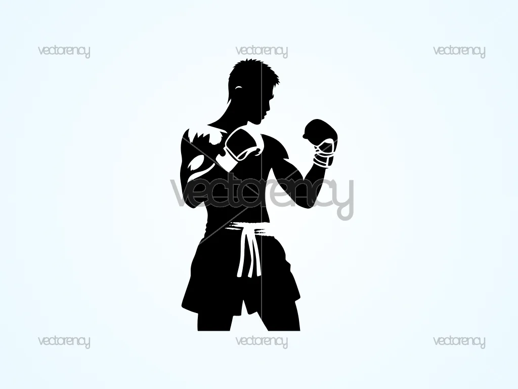 Muay Thai Sports Silhouette Vector