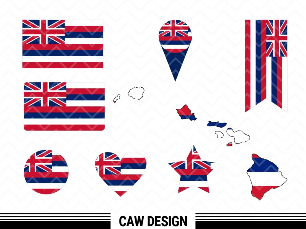 Hawaiian Flag SVG Map Vector PNG