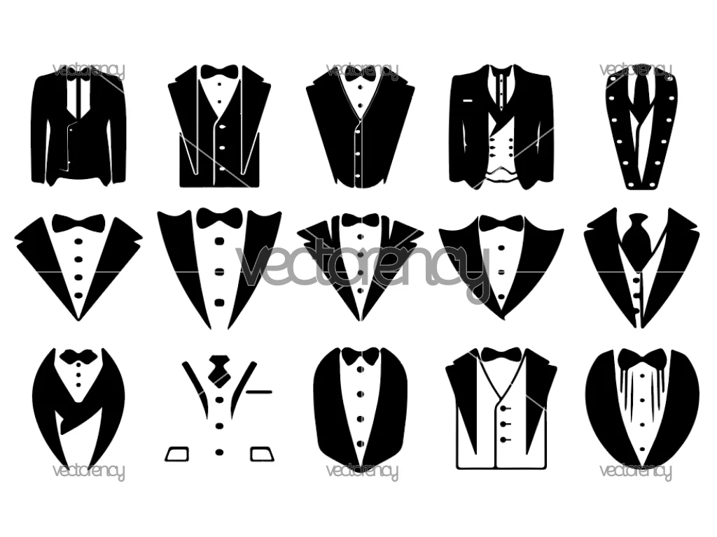 Tuxedo SVG Tuxedo Silhouette Clipart PNG Cut File