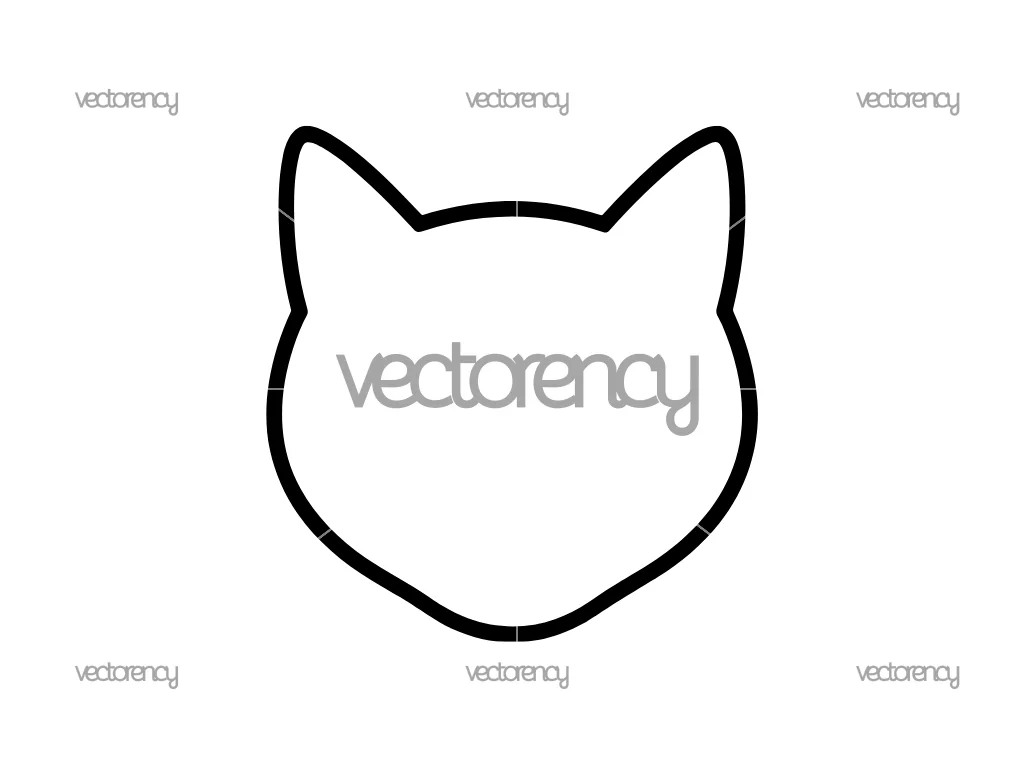 Cat Outline Head Face SVG