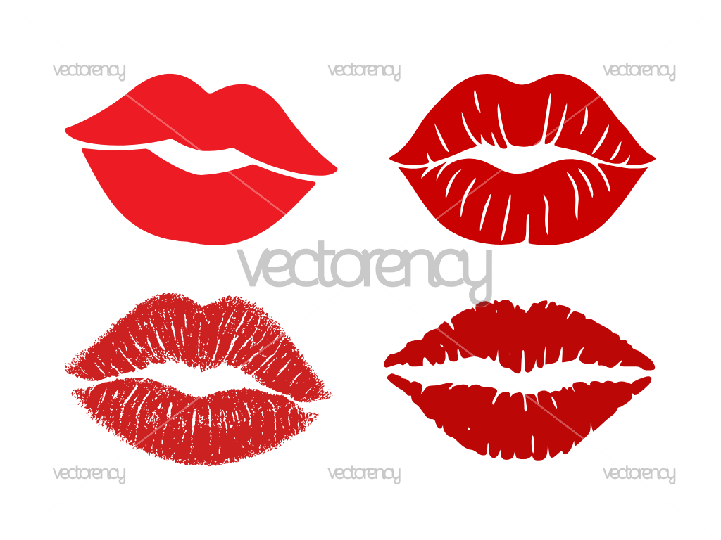 Lips Kiss Clipart SVG PNG EPS DXF