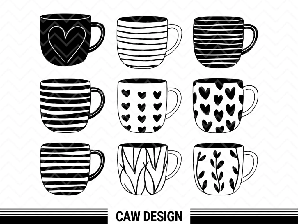 Minimalist Mug Illustrations Vector SVG Image