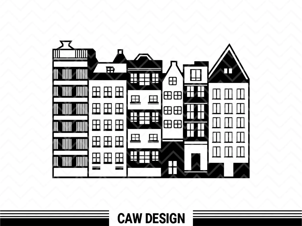 Amsterdam Landmark Netherlands Cityscape SVG PNG EPS DXF