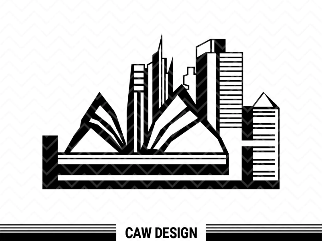 Sydney Australia Landmark Cityscape PNG EPS DXF SVG Files