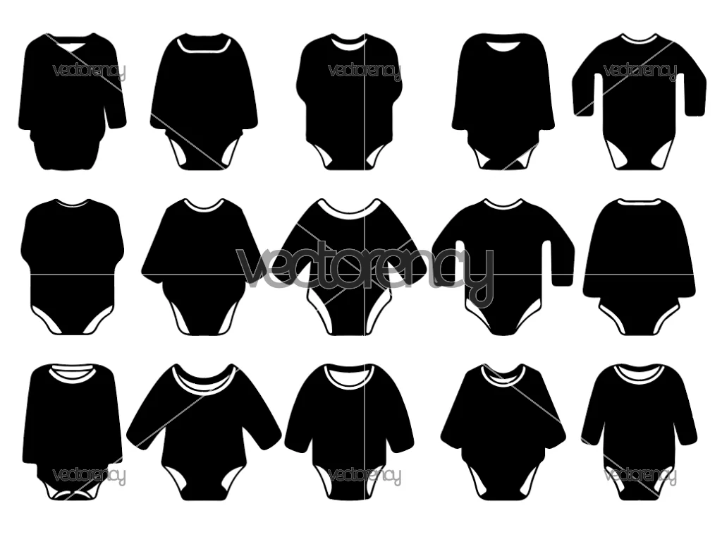 Baby Bodysuit SVG, Romper Suit Silhouette