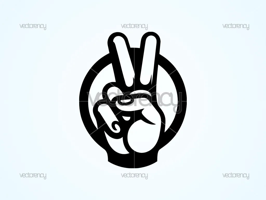 Peace Finger Symbol Clipart SVG