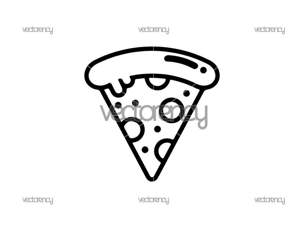 Pizza Slice Outline Clipart SVG, Pizza Outline PNG