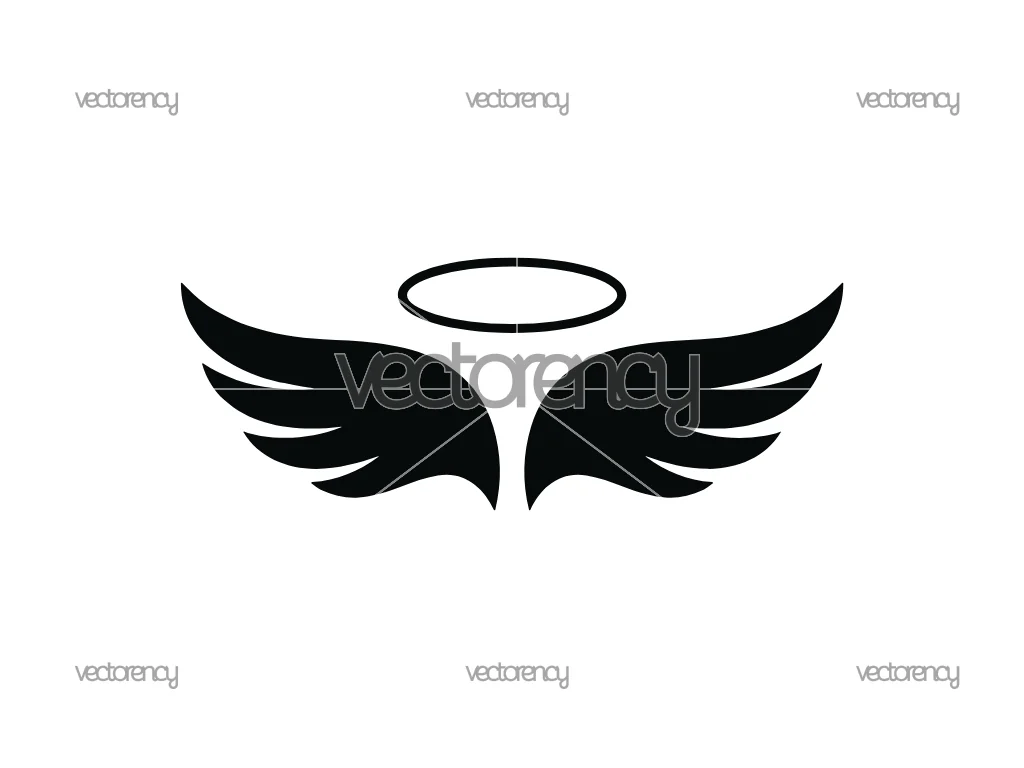 Angel Wings SVG, Angel PNG, Halo DXF, Angel Wings, Religious, Heaven, Halo Cricut Silhouette