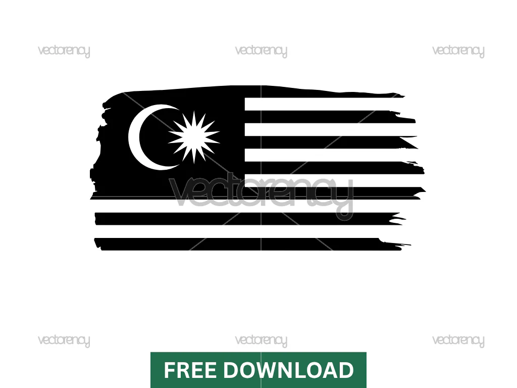 Malaysia Flag Black Color Vector Image Free