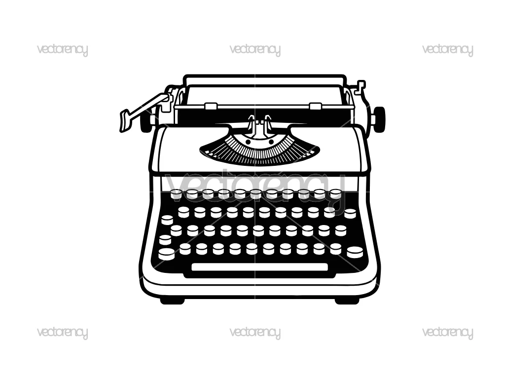 Retro Typewriter Vector Image SVG