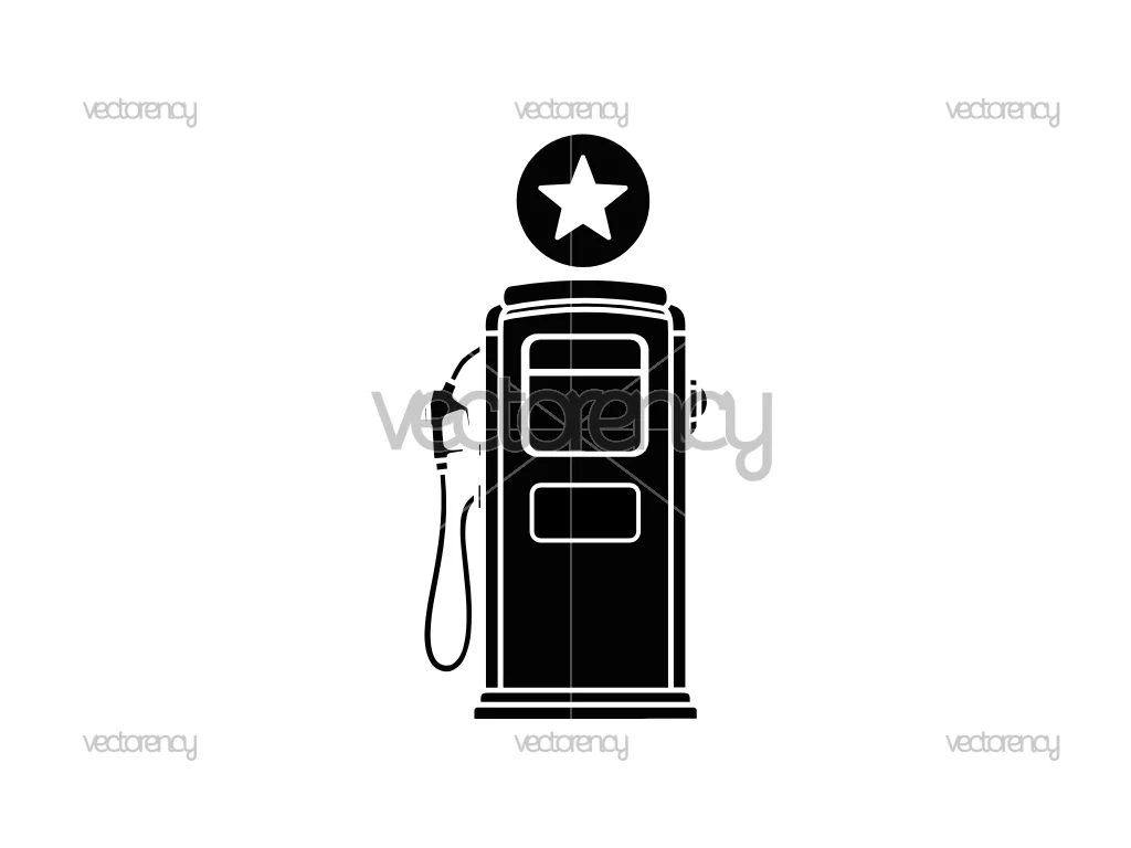 Retro Gas Pump SVG Vector Image