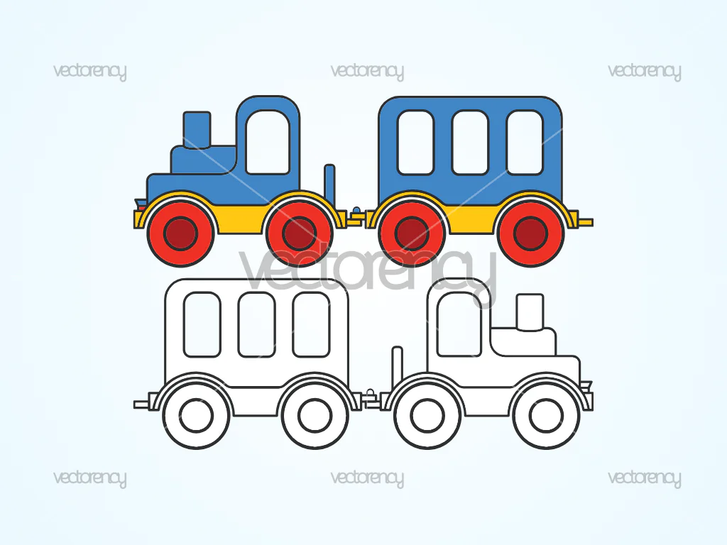 Funny Train Clipart Image SVG Vector Cricut