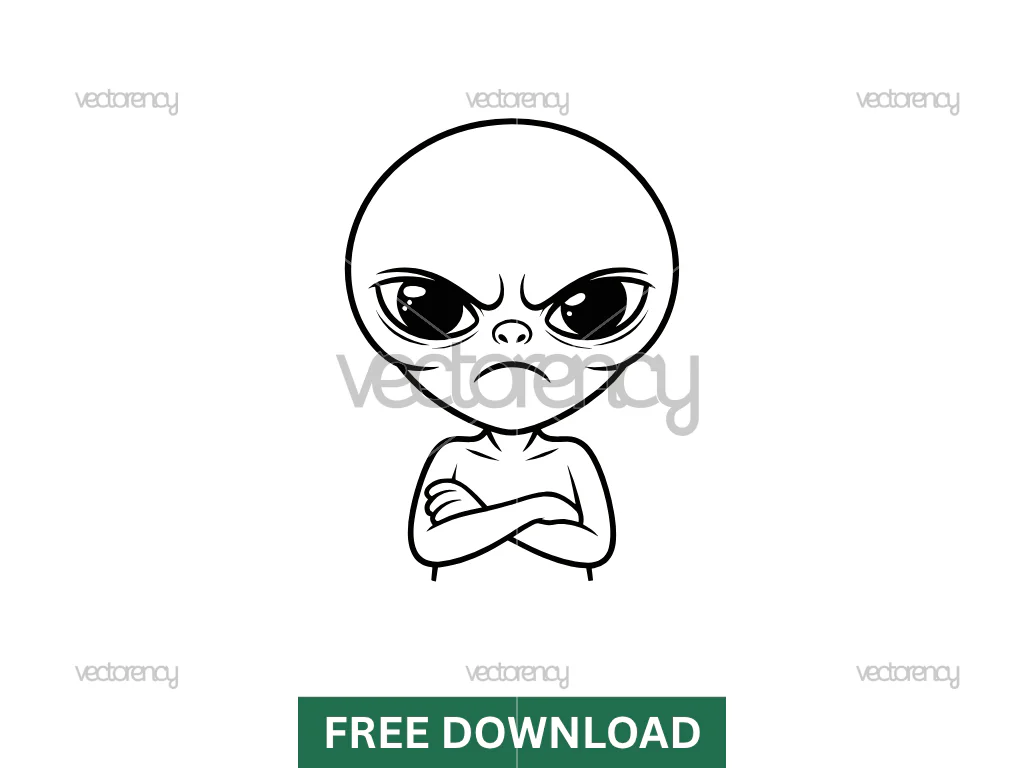 Alien Portrait Vector Clipart