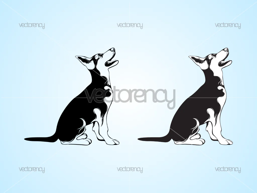 Sitting Puppy SVG Vector Free Download