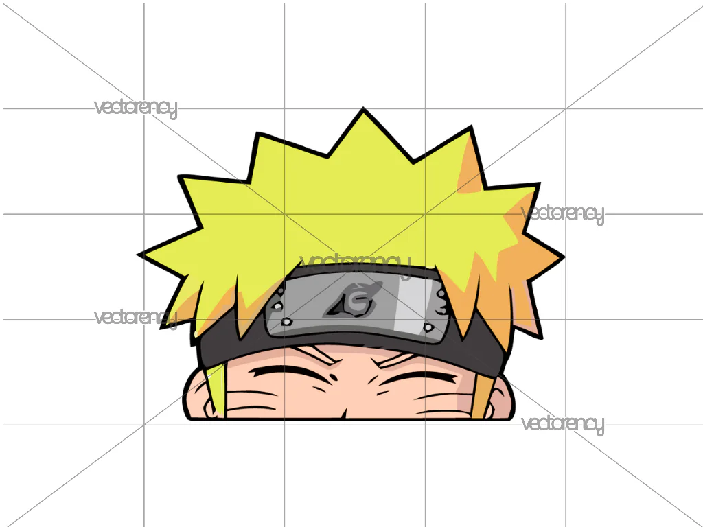 Anime Naruto Peeking Sticker PNG File