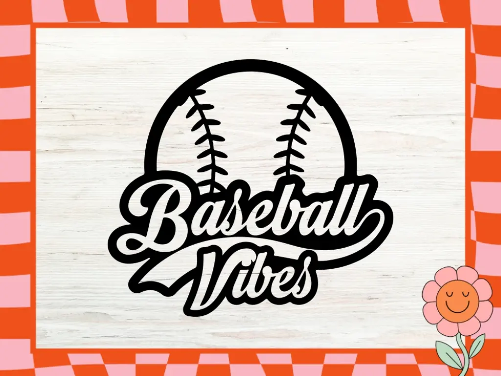 Baseball SVG Vibes Clipart for Cricut & Silhouette – SVG, DXF, PNG, EPS Files