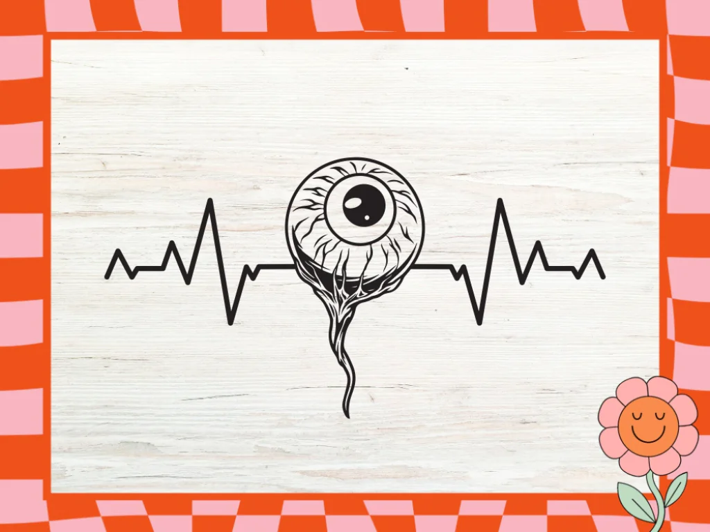 Get the Heartbeat Line Eyeball SVG – High-Quality SVG File for Your Creative Projects!