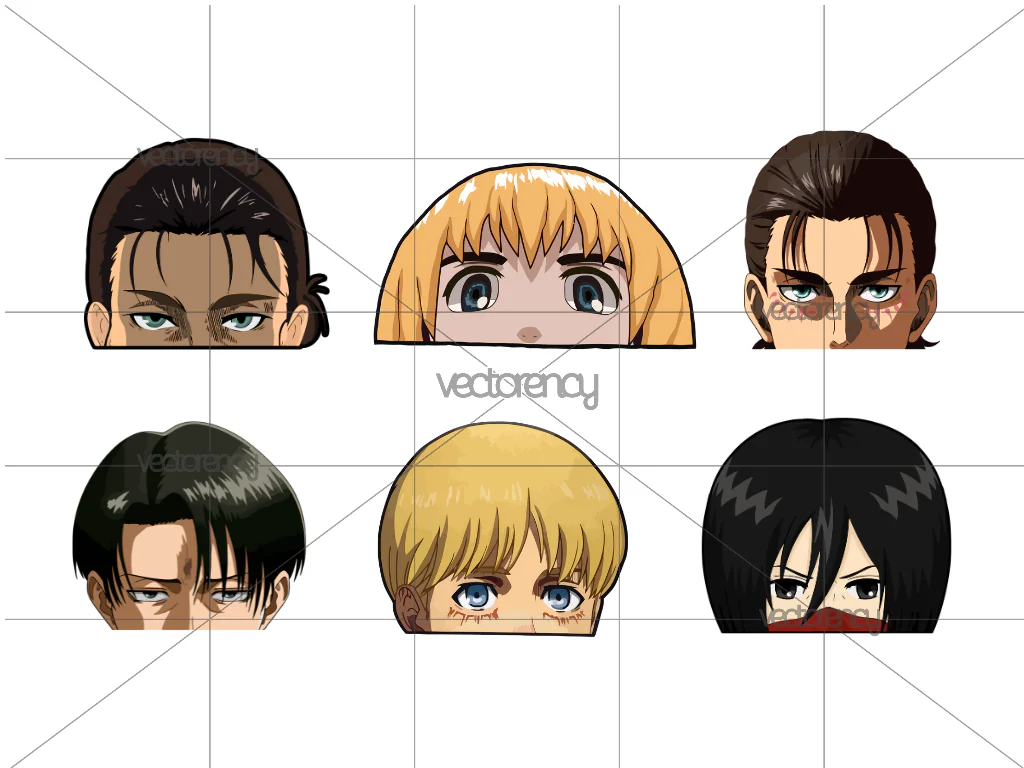 Anime Peeking Sticker File Attack On Titan PNG