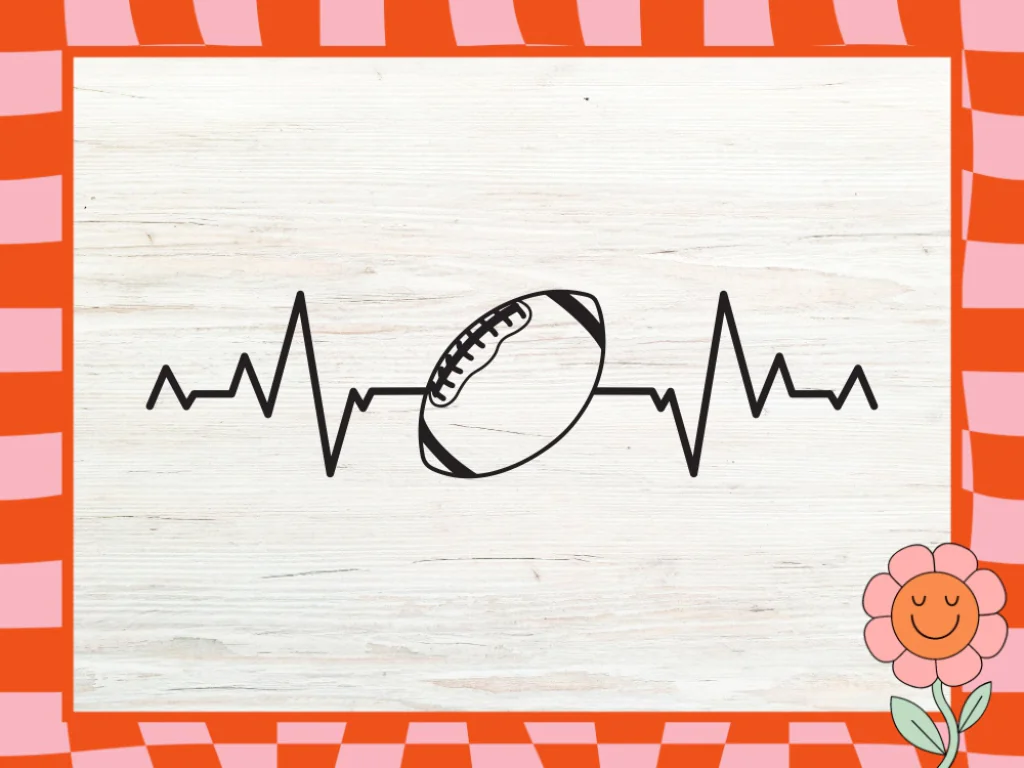 Premium American Football Heartbeat Line SVG – Enhance Your Game Day Experience!