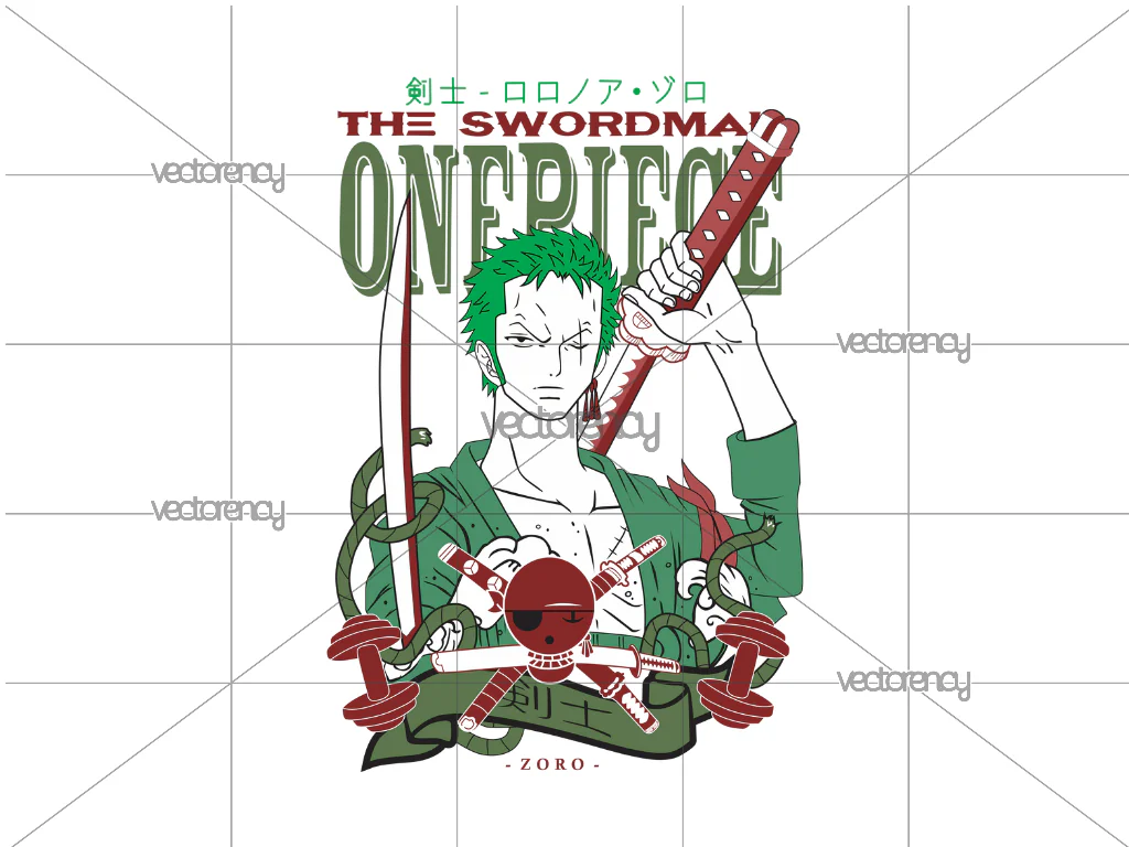 One Piece Zoro PNG Anime DTF