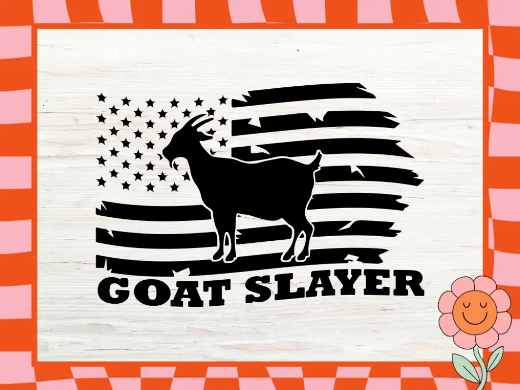 Goat Slayer SVG American Flag Goat Hunt – Digital Craft Files for Cricut and Silhouette Machines