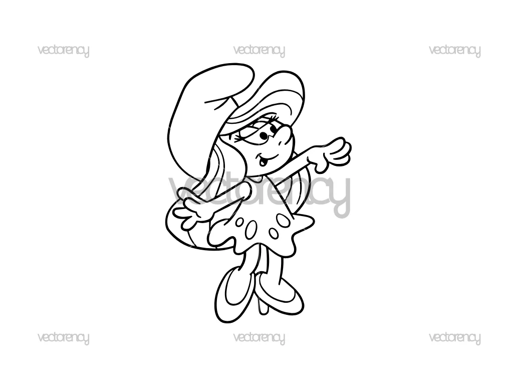 Smurfette SVG Free Outline