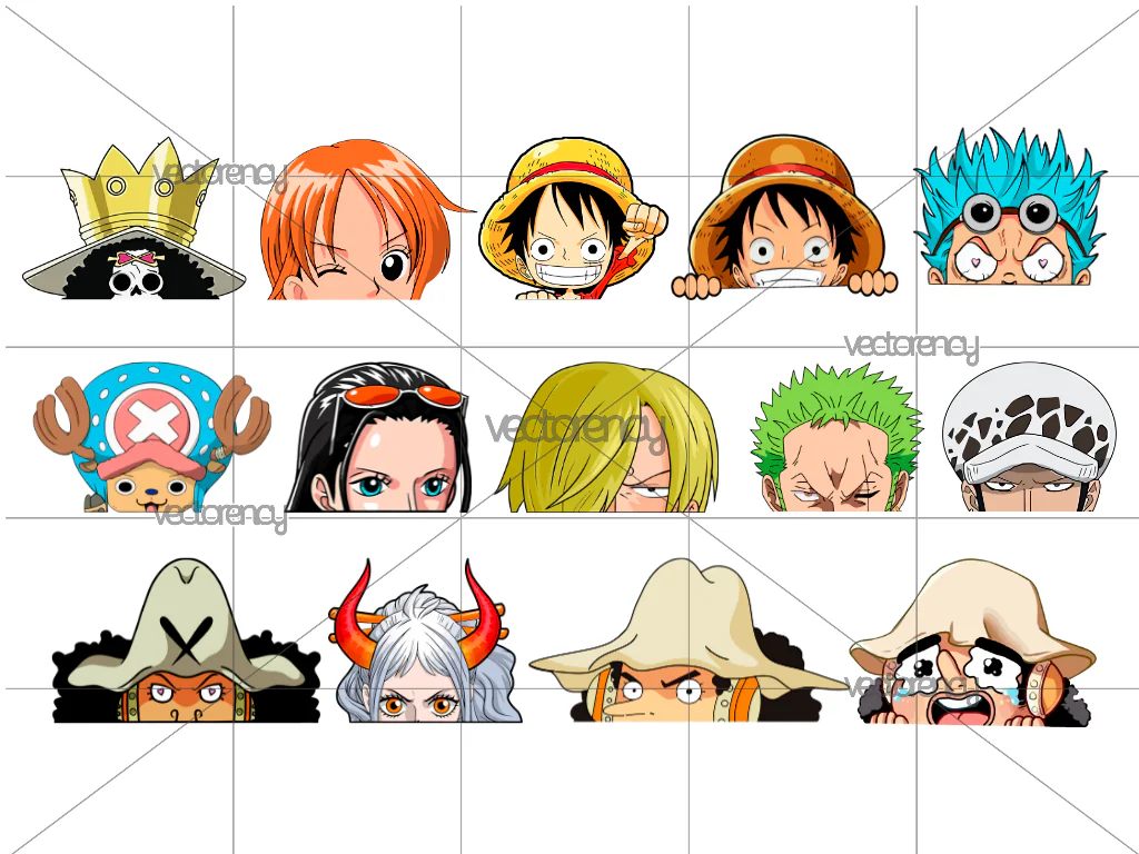 Anime One Piece Peeking Sticker File PNG Transparent