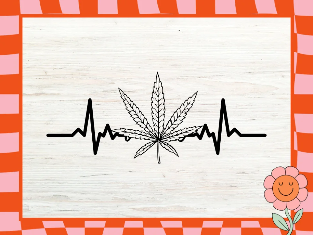 Heartbeat Line Marijuana Leaf SVG Cricut Design – Perfect for crafting enthusiasts!