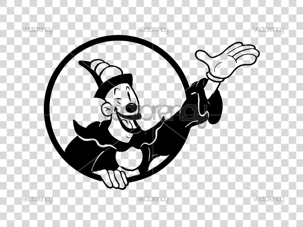 Circus Koo Koo Koko the Clown Vector SVG PNG HD Transparent Clipart